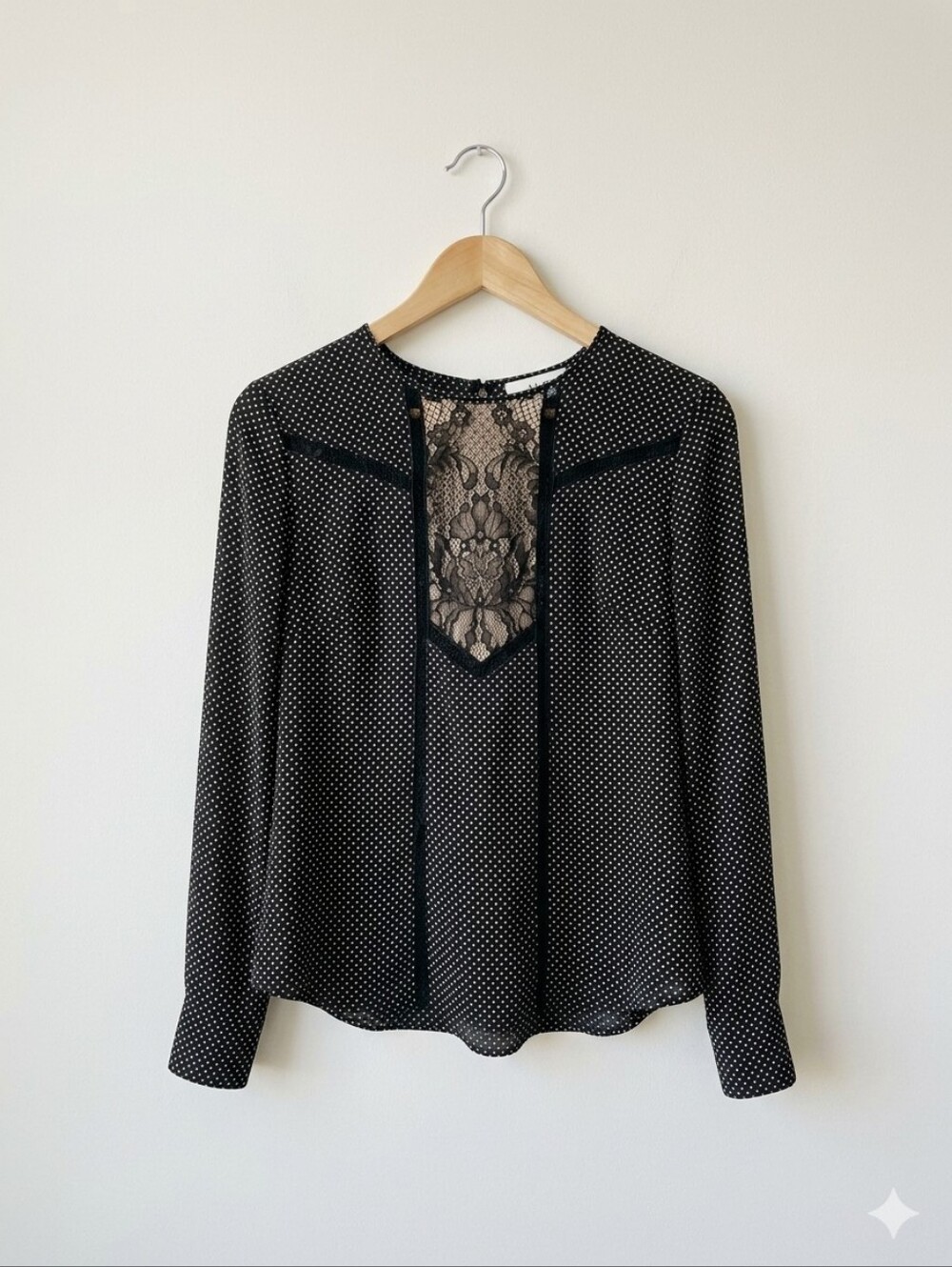 A.L.C. Black & White Polka Dot Silk Top 4